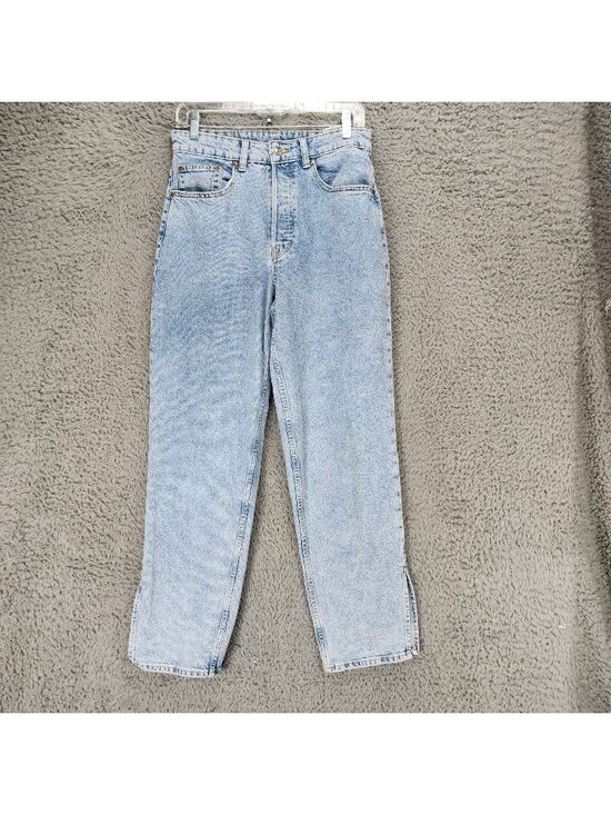H&M Denim - H&M Jeans Womens 8 Divided Blue Stretch Denim Button Fly Straight